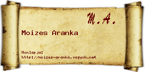 Moizes Aranka névjegykártya